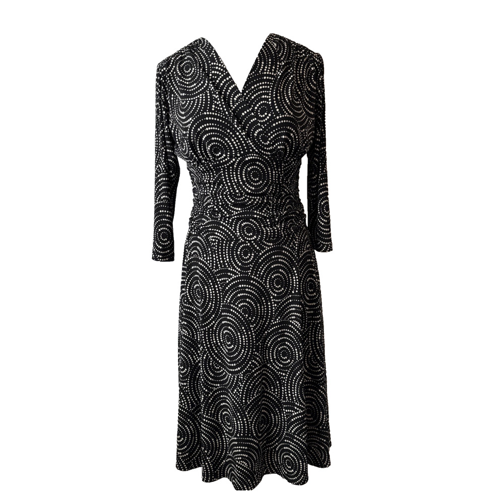 Ronnie Nicole Women's 8 Classic Timeless Slimming Stretch Ruched Wrap Neck Dress